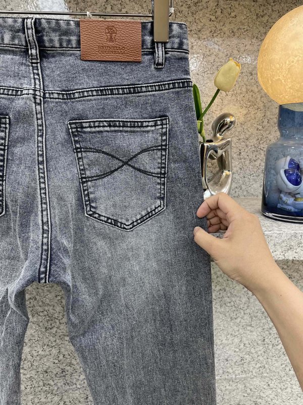 브루넬로 쿠치넬리 남성 빈티지 블루 데님 진 001-181708