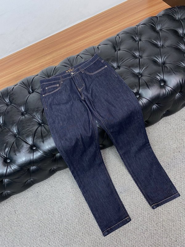 프리미엄 커스텀 딥블루 스트레치 데님 팬츠 001-181718