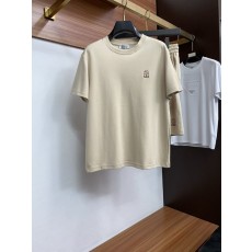 순수 면 브러시 라운드 넥 티셔츠 반바지 세트 001-181802
