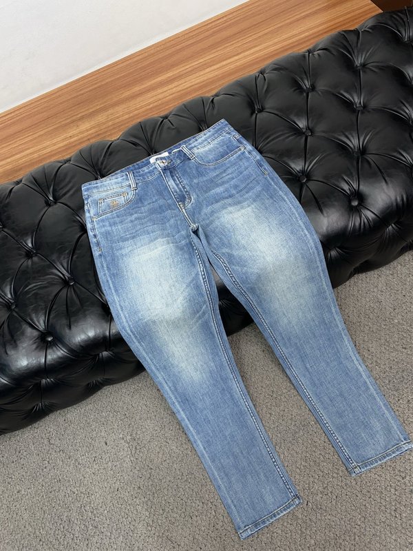 장면화 면 슬림 스트레이트 핏 데님 팬츠 001-181853