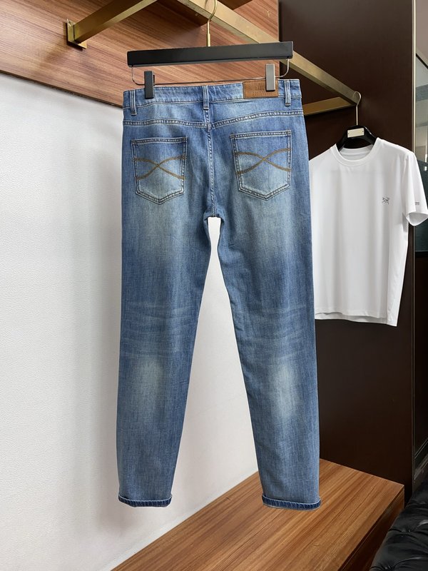 장면화 면 슬림 스트레이트 핏 데님 팬츠 001-181853