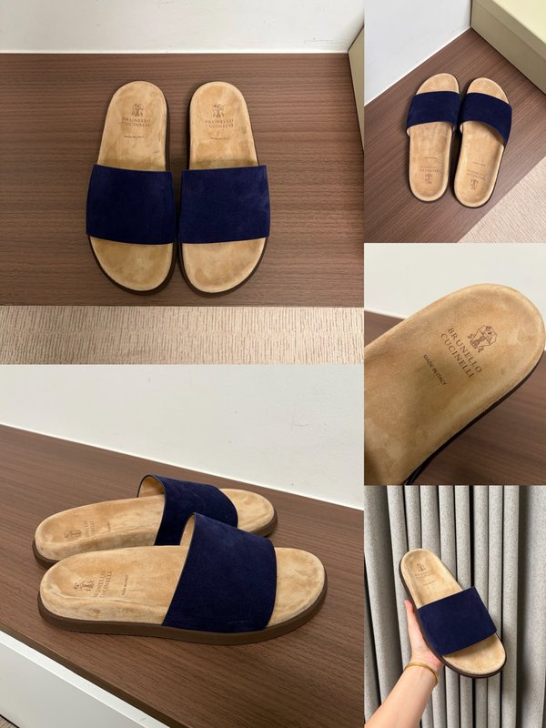 브루넬로 쿠치넬리 양피 일체형 슬리퍼 001-181905