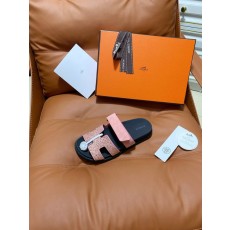 에르메스 스타일 수제 양가죽 커플 슬리퍼 001-182076