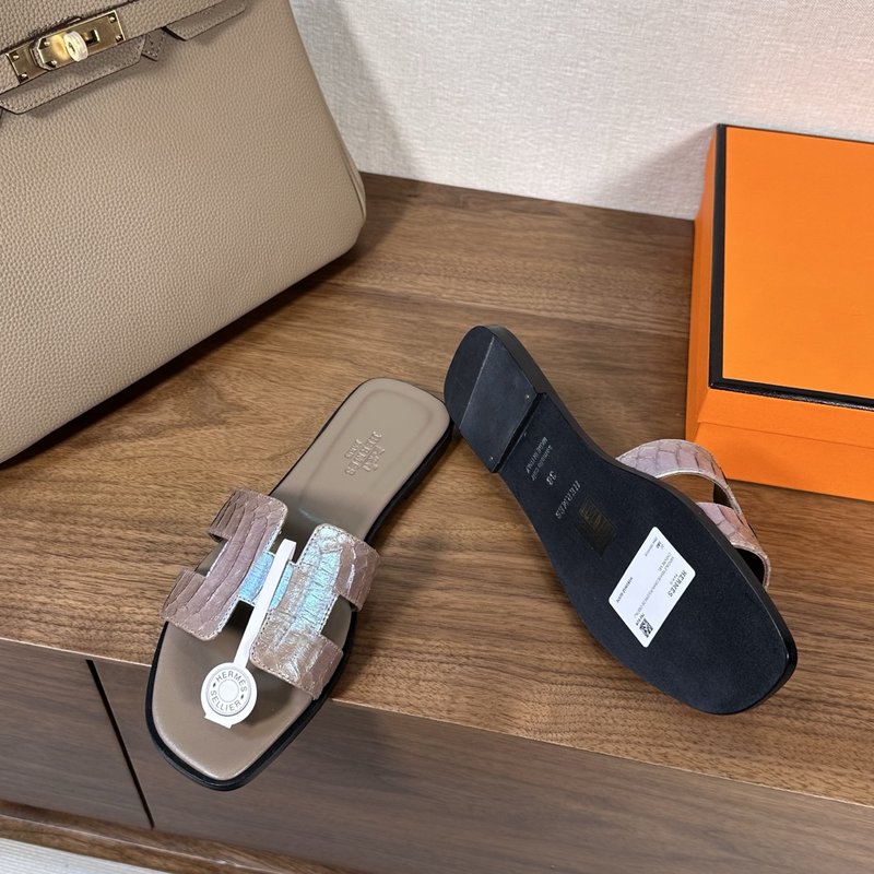 에르메스 H 슬리퍼 오란 샌들 시리즈 001-182143