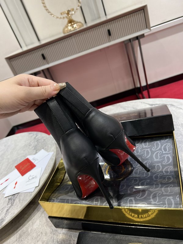 뾰족한 코 스틸레토 힐 첼시 앵클 부츠 001-182382
