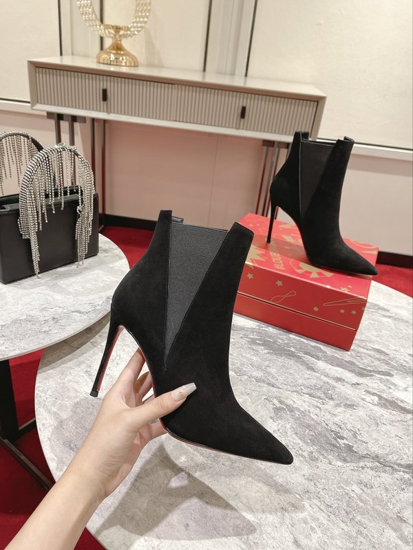 크리스찬 루부탱 뾰족코 스틸레토 힐 첼시 부츠 001-182384