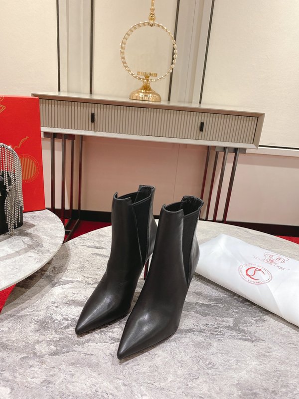 크리스찬 루부탱 뾰족코 스틸레토 힐 첼시 부츠 001-182385