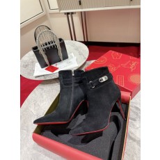 크리스찬 루부탱 뾰족 토 스트랩 앵클부츠 001-182386
