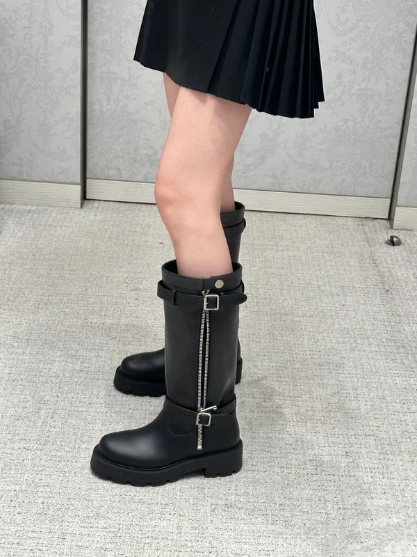 디올 블랙 소가죽 스트랩 롱부츠 001-182389
