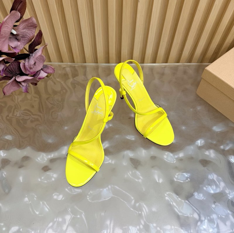 레드솔 장미 크리스털 에나멜 하이힐 샌들 001-182479