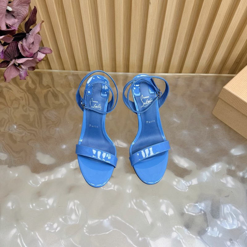 크리스찬 루부탱 레드솔 장미 하이힐 샌들 001-182485