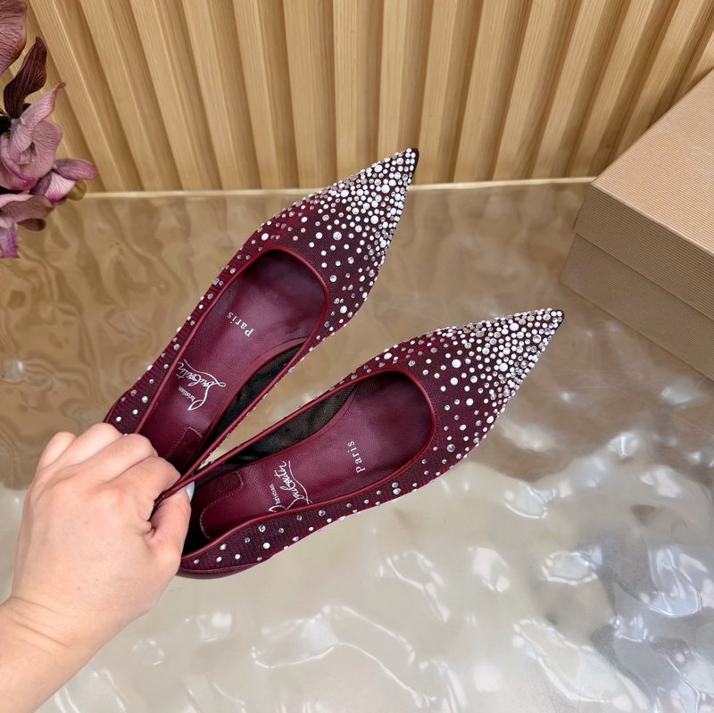 레드솔 장미 다이아몬드 메쉬 하이힐 001-182533