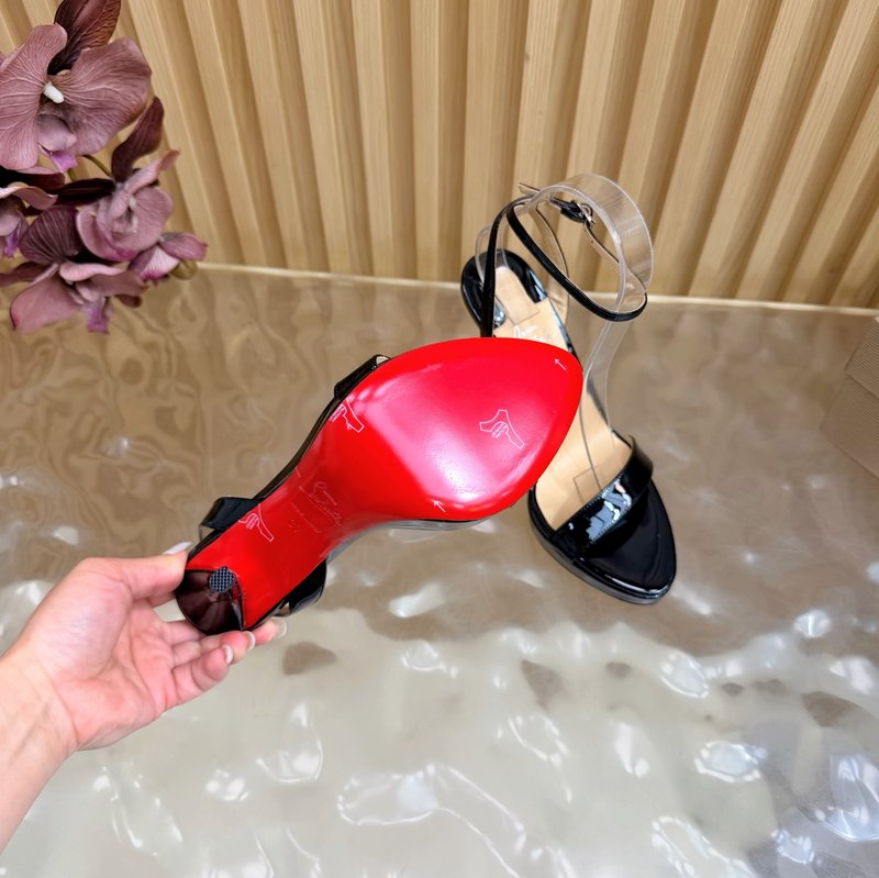 레드솔 장미 크리스탈 하이힐 샌들 001-182546