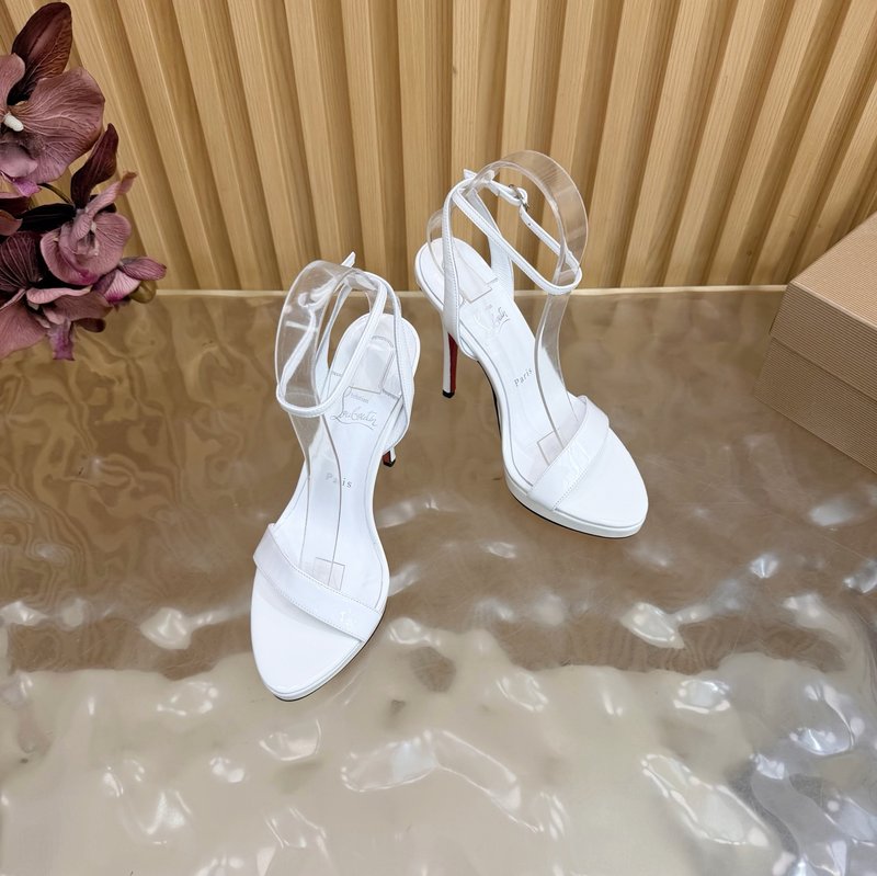 레드솔 장미 크리스탈 하이힐 샌들 001-182547