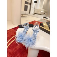 깃털 장식 스틸레토 힐 샌들 001-182551
