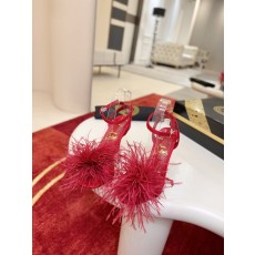 깃털 장식 스틸레토 힐 샌들 001-182552