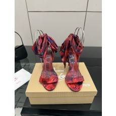 크리스찬 루부탱 레드솔 실크 하이힐 샌들 001-182563