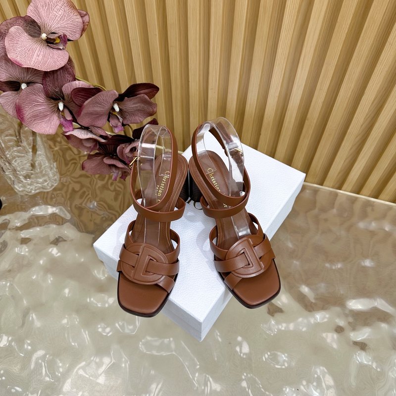 디올 알파벳 굽 두꺼운 샌들 001-182579