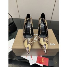 크리스찬 루부탱 뱀무늬 라인스톤 하이힐 001-182584