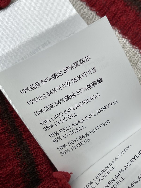 미우미우 컬러 블록 스트라이프 니트 반팔 티셔츠 001-182613