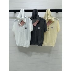 미우미우 후드 니트 반팔 티셔츠 001-182729