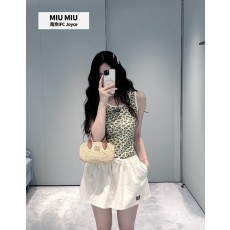 미우미우 그린 프린트 라운드넥 조끼 001-182776