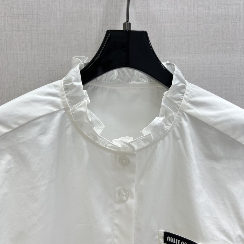 미우미우 레이스 단추 긴팔 셔츠 001-182784