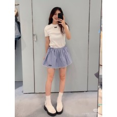 미우미우 레이스 장식 화이트 민소매 001-182792