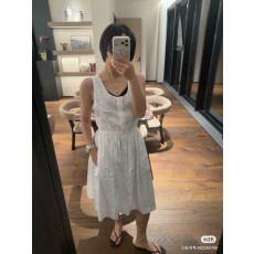 미우미우 로고 자수 웨이스트 원피스 001-182850