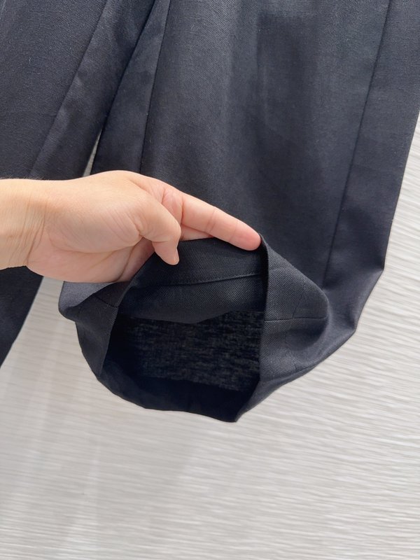 미우미우 레트로 우아한 텍스처 롱팬츠 001-182873