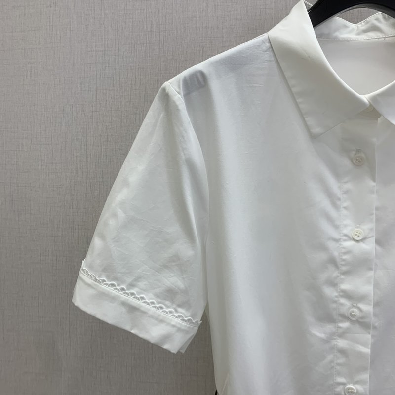 미우미우 칼라 셔츠 원단 레터링 자수 001-182943