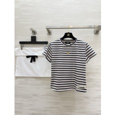 샤넬 봄여름 스트라이프 반팔 티셔츠 001-182989