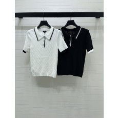 샤넬 다이아몬드 패턴 니트 반팔 001-183021