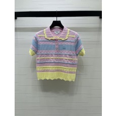 샤넬 칼라 스트라이프 니트 반팔 001-183032