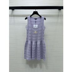 샤넬 더블 C 로고 라운드넥 민소매 원피스 001-183037