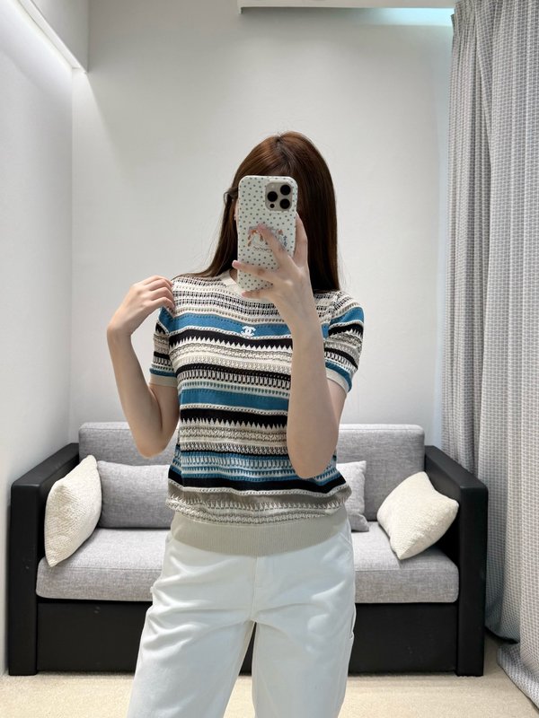 샤넬 오트쿠튀르 반팔 니트 스웨터 001-183059