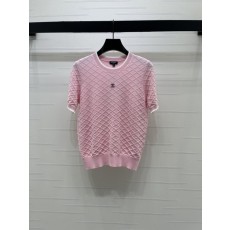 샤넬 다이아몬드 니트 반팔 티셔츠 001-183085