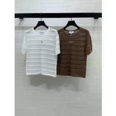 샤넬 봄여름 라운드넥 니트 반팔 001-183108