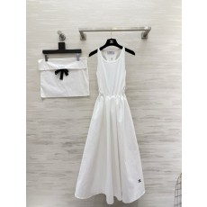 샤넬 심플 조끼 목 조임 허리 라인 원피스 001-183150