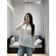 샤넬 새틴 레이스 자수 셔츠 001-183154