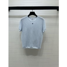샤넬 라운드 니트 반팔 티셔츠 001-183169