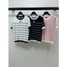 샤넬 스트라이프 니트 라운드넥 반팔 001-183185