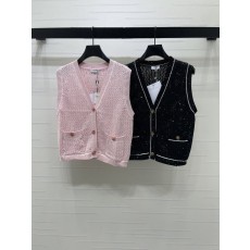 샤넬 봄여름 레이스 V 니트 조끼 001-183191