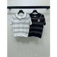 샤넬 스트라이프 오픈워크 니트 반팔 001-183203