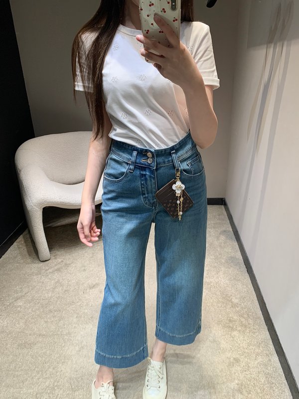 루이비통 메탈 플라워 체인 가방 데님 팬츠 001-183264