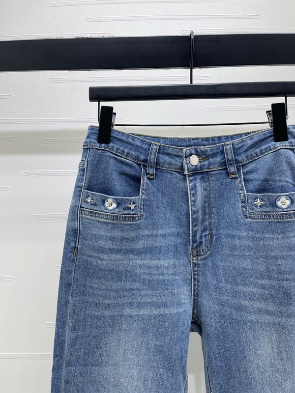 루이비통 자수 마이크로 플레어 데님 팬츠 001-183311