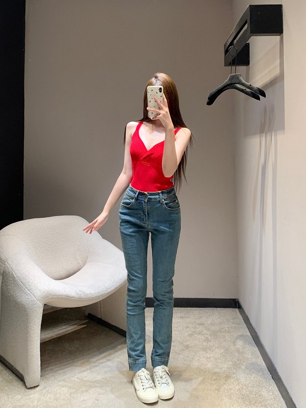 루이비통 빈티지 워싱 스키니 진 001-183312