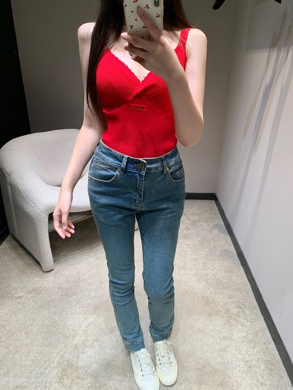 루이비통 빈티지 워싱 스키니 진 001-183312