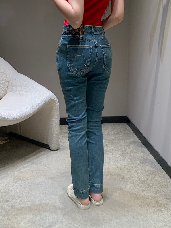 루이비통 빈티지 워싱 스키니 진 001-183312