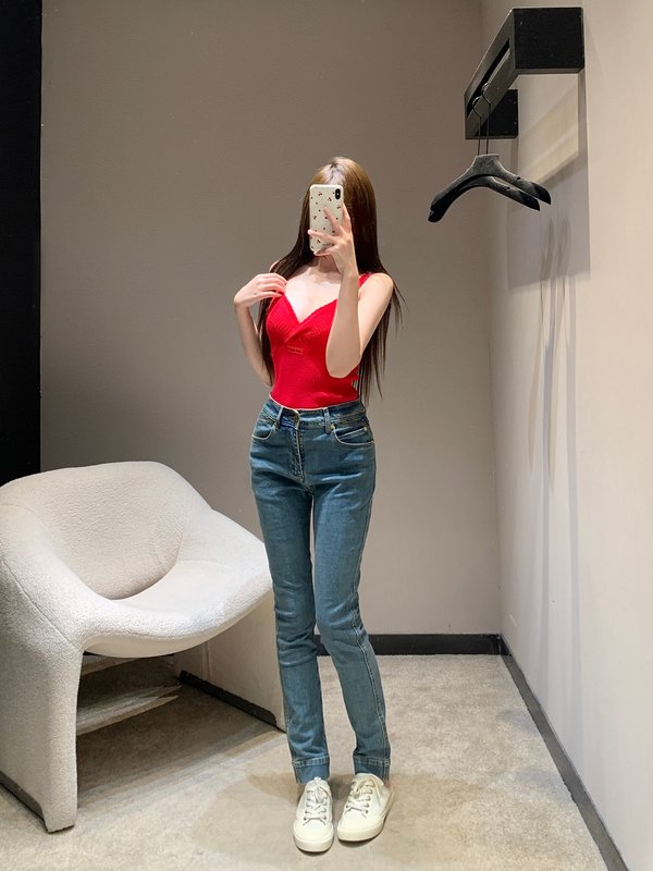 루이비통 빈티지 워싱 스키니 진 001-183312
